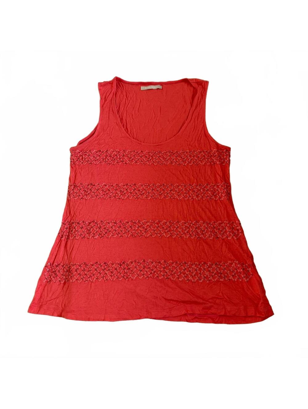 Banana Republic Peach Sleeveless Embroidered Sequin Tank Top Fairycore